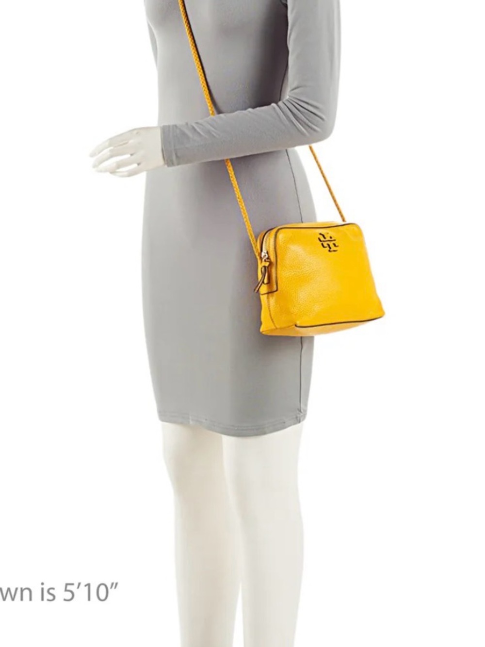 Tory Burch Bright Yellow Pebbled Leather Camera Crossbody